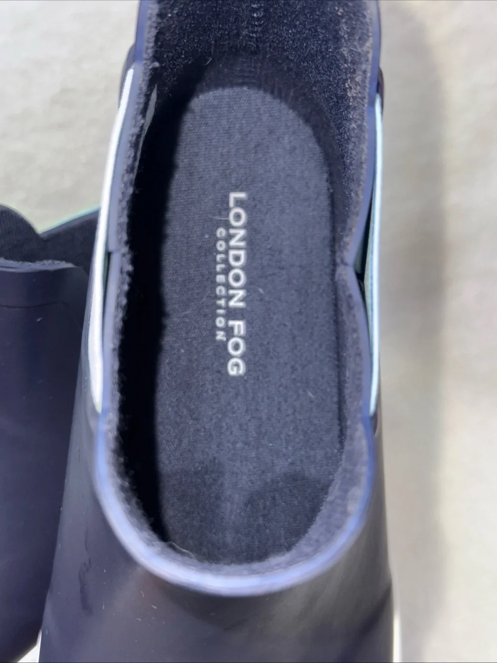 London Fog Navy Glossy Slip-On Clog